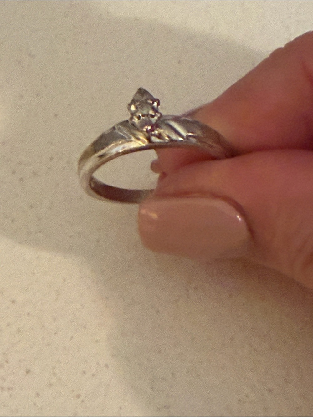 Sterling Silver Ring with Diamond chip
